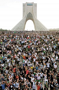 Irán: protesta en Teherán por el resultado de las elecciones presidenciales de junio de 2009.