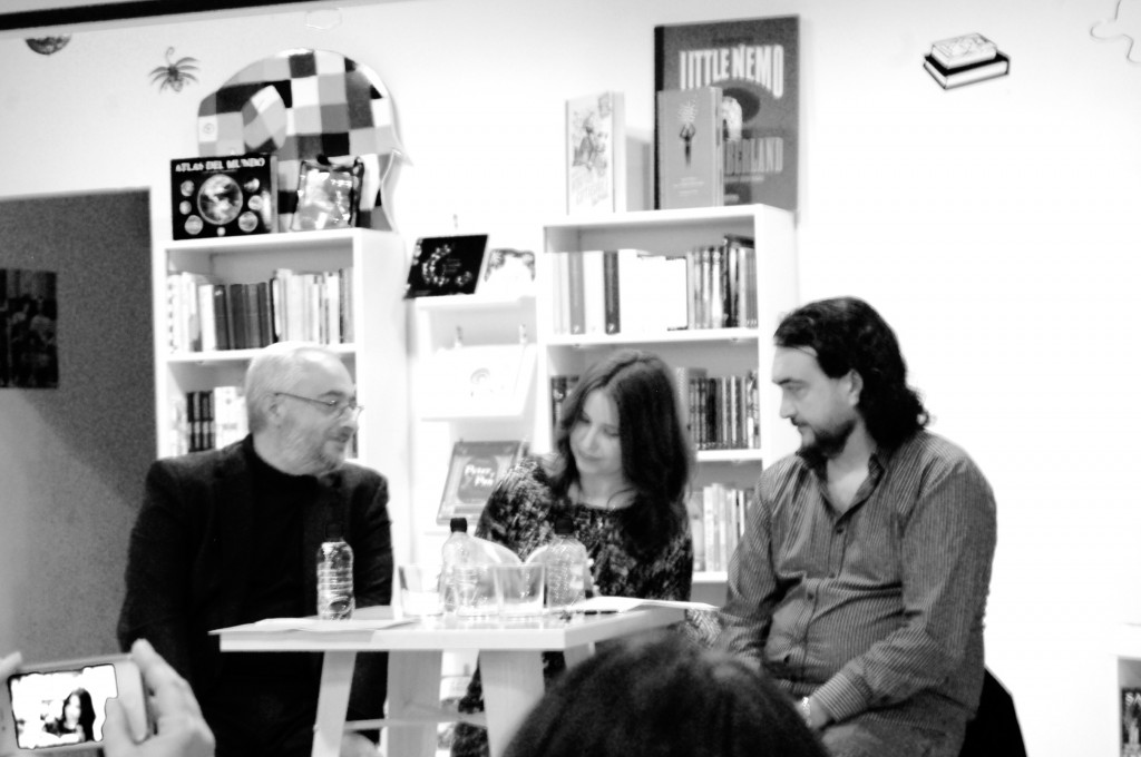 Santiago, Cristina, y Javier, presentación libro.