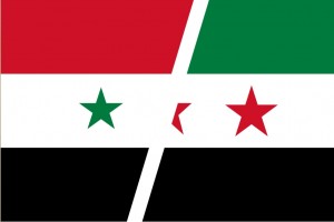 Las don banderas de Siria. Extraída de Wikipedia. Creative Commons